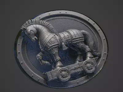 Trojan Horse Medallion 3D print model purchase