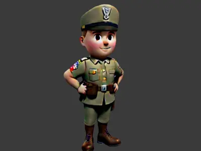 World War I Soldier Low-poly 3D model purchase