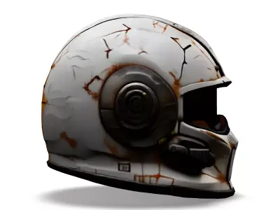 Scifi Helmet Weathered Combat Gear Low-poly 3D model