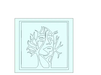 Abstract Tree Face Wall Art Mold for Casting and DIY Projects 3D model