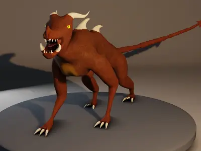 Quadruped Creature Low-poly 3D model