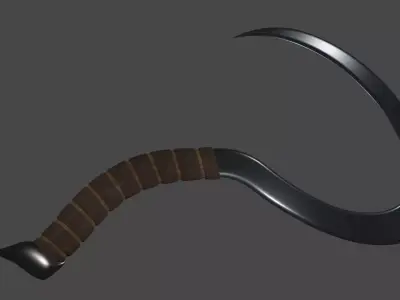 Agricultural tool -Sickle Low-poly 3D model