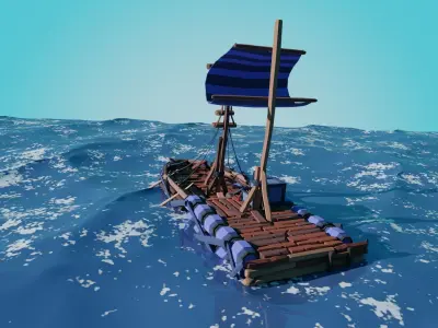 Stylized Ship-3 Low-poly 3D model