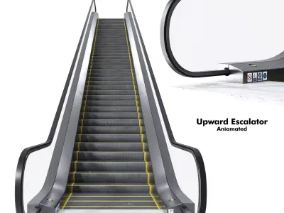 Upward Escalator Animated 3D model