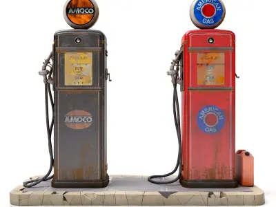 Old Gas Pump 3D model