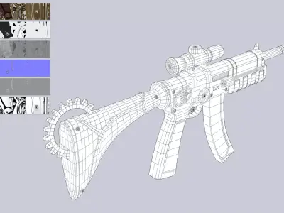 Steampunk gun Low-poly 3D model shop