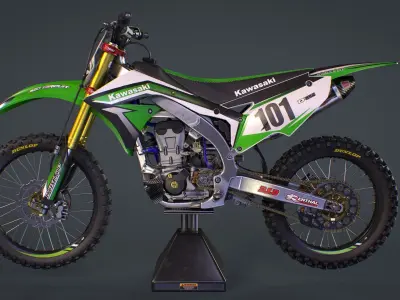 Motorcycle Dirt Bike Low-poly 3D model
