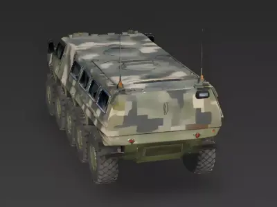 Modern 8x8 Armored Personnel Carrier APC 3D Model Low-poly 3D model