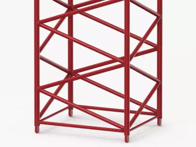 Crane F Intermediate Section 12m Red 3D model