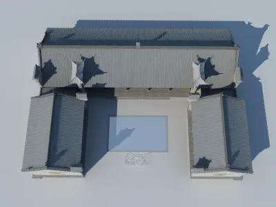 Chinese ancient architecture Low-poly 3D model get