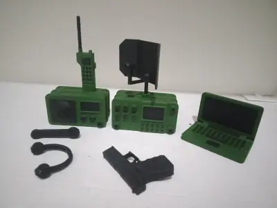 MILITARY RADIO SET 3D print model
