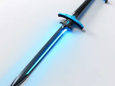 SciFi Glowing Sword 3D Model 3D model