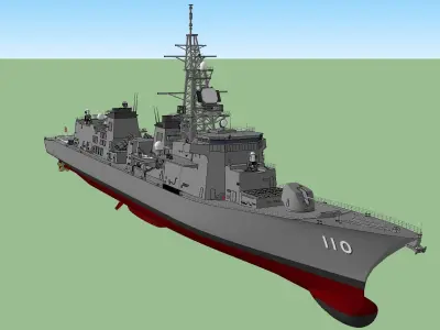 JMSDF Takanami Class Destroyer DD-110  3D model