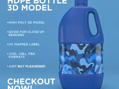 HDPE Plastic Bottle Can 3D model