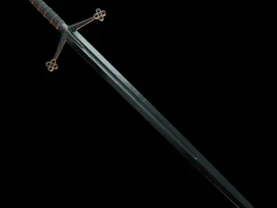 Scottish Claymore Sword Low-poly 3D model purchase