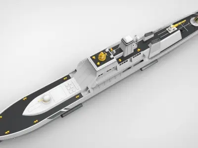 Offshore Patrol Vessel 90M Low-poly 3D model