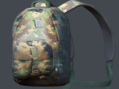 Backpack Camping Generic military human bag storqge baggage Low-poly 3D model 6