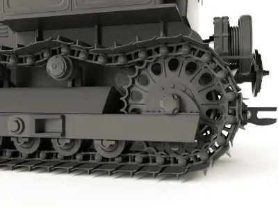Soviet bulldozer T-100 3D model