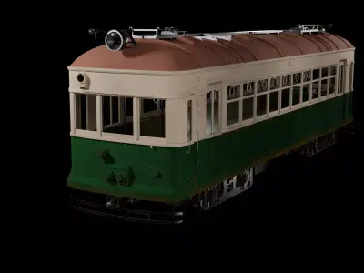 Japanese retro train 3D model