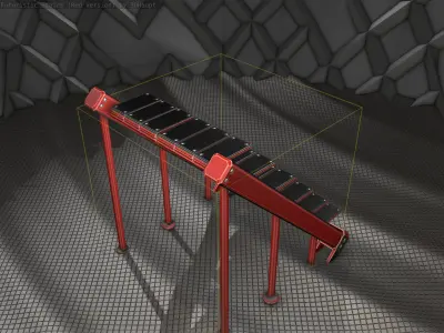 Sci-Fi Stairs - 16- Red Version Low-poly 3D model