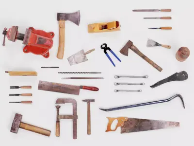 -Used Tools- Low-poly 3D model