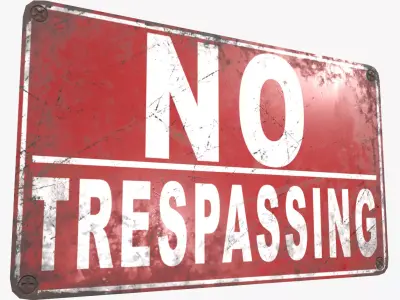 3D Sign No Trespassing Low Poly PBR Textures Low-poly 3D model