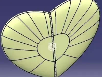 Heart model on wooden table Free 3D model