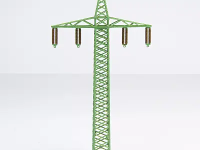 Single phase electric pole low 1-87 resin 3D print model