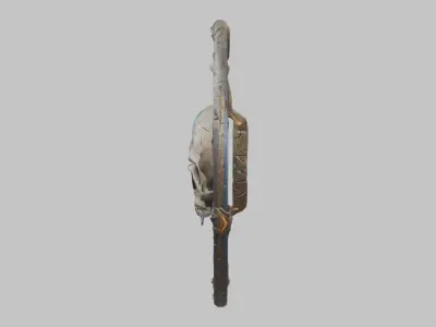SKull shield medieval lowpoly game asset Low-poly 3D model