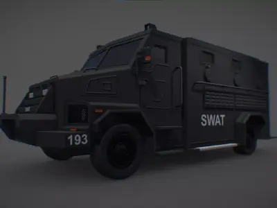 Riot Truck Low-poly 3D model