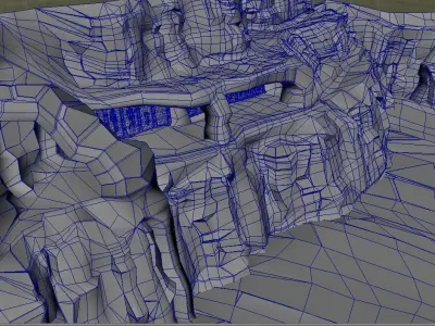 Ancient Caves rocky Mountain 3D model