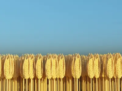 Wheat field Low-poly 3D model