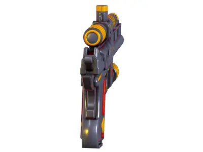 Low Poly Pistol Revolver Telescopic Sight Low-poly 3D model