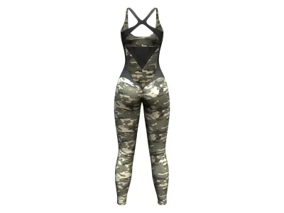 Full Camouflage Camo Body Suit Low-poly 3D model