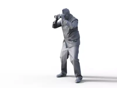 figure sailor submarine ship model 3D print model