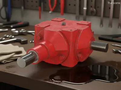  Bevel Gearbox Right Angle Drive Red Used 