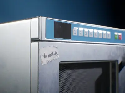 Realistic Microwave Restaurant Low-poly 3D model