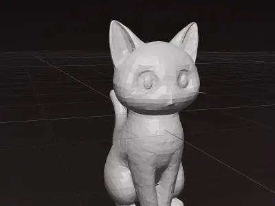 stylized low-poly cat 3D model Low-poly 3D model