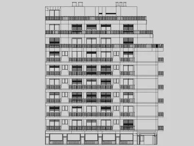 Buenos Aires Style Building 8 Free 3D model