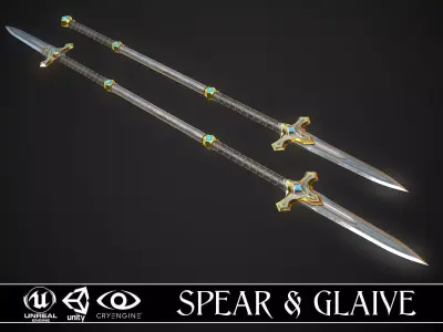 Spear and Glaive A6 Low-poly 3D model