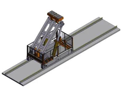 Heavy-duty mobile rotary lifting platform 3D model