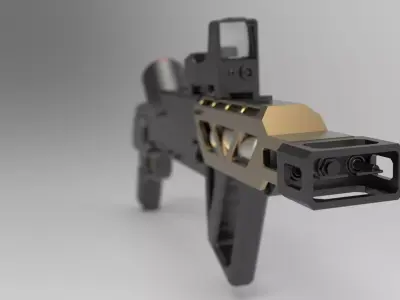 Conceptual Plasma Rifle  Low-poly 3D model