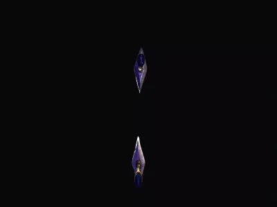 Two platinum swords - red and gold Low-poly 3D model