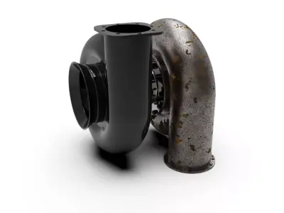 TURBOCHARGER CREATED IN SIEMENS NX RENDERED KEYSHOT  3D model