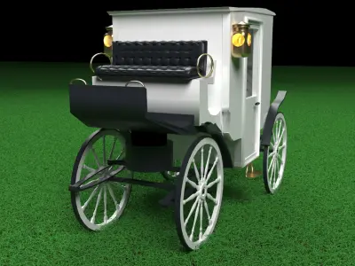 White Lady Carriage 3D model