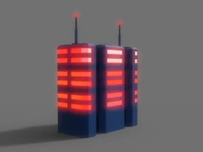PBR Sci-Fi Building A24 Low-poly 3D model