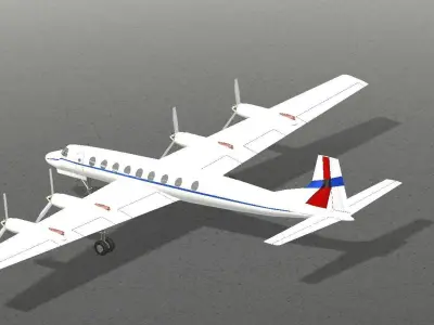 Turbo-Propeller  Plane 3D model