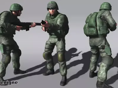Marine Soldier Low-poly 3D model purchase