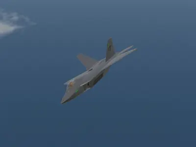 F-22 Raptor High Quality 3D CGI Model Low-poly 3D model