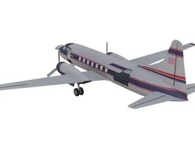 Convair C-131 Samaritan Low-poly 3D model